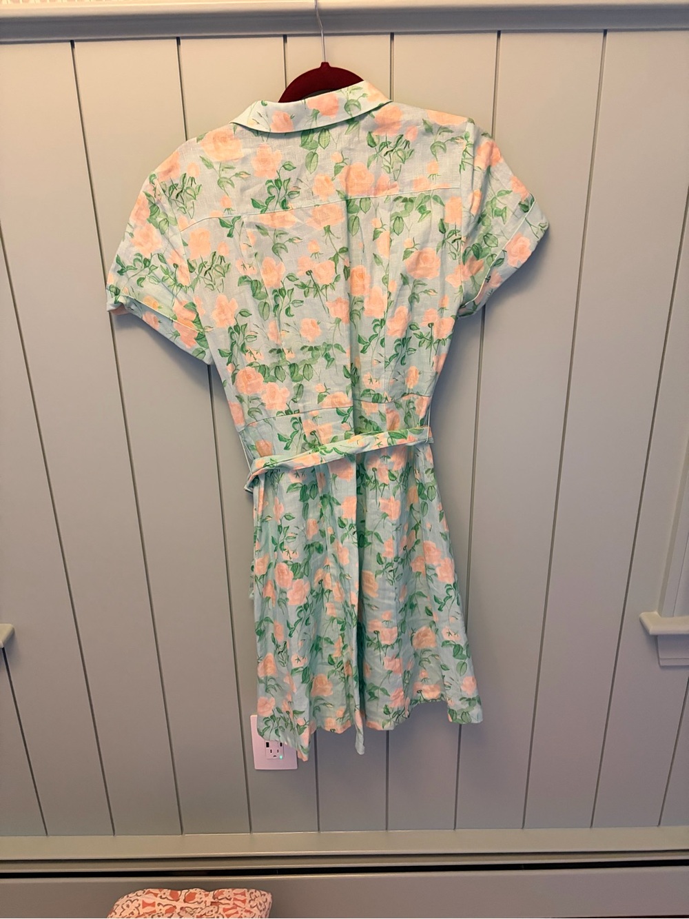 Hill House Home Lily Linen Floral Shirt Dress Tie Waist Small - Picture 4 of 4